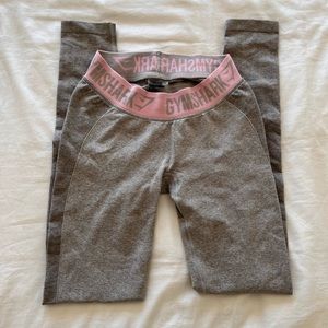 Gymshark Flex Leggings Grey/Pink Size XS